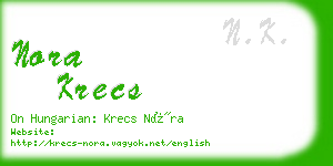 nora krecs business card